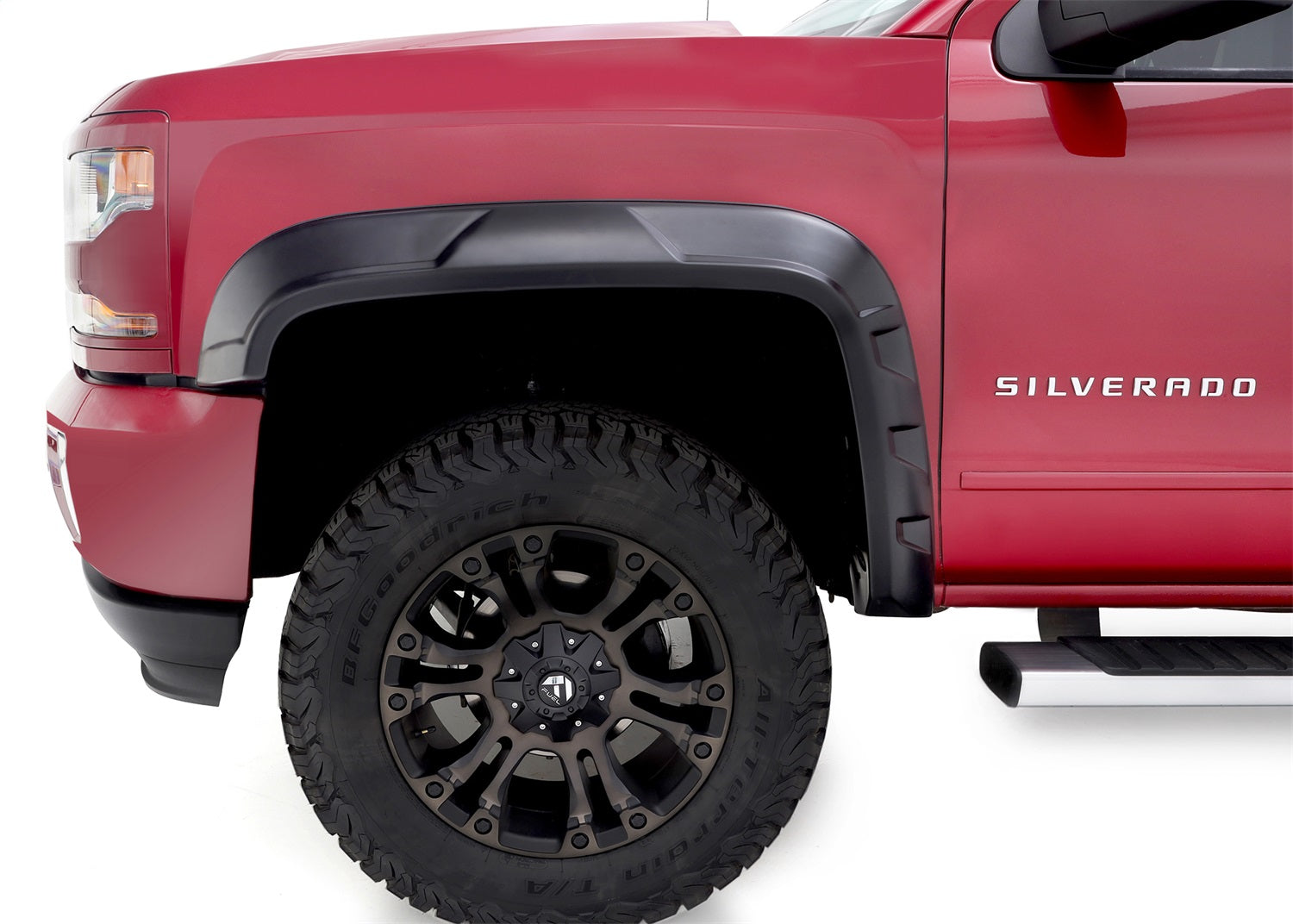 Bushwacker 40944-02 Black DRT Style Fender Flares， 4 Piece for 2014-2018 Silverado 1500 w/5.8' Bed