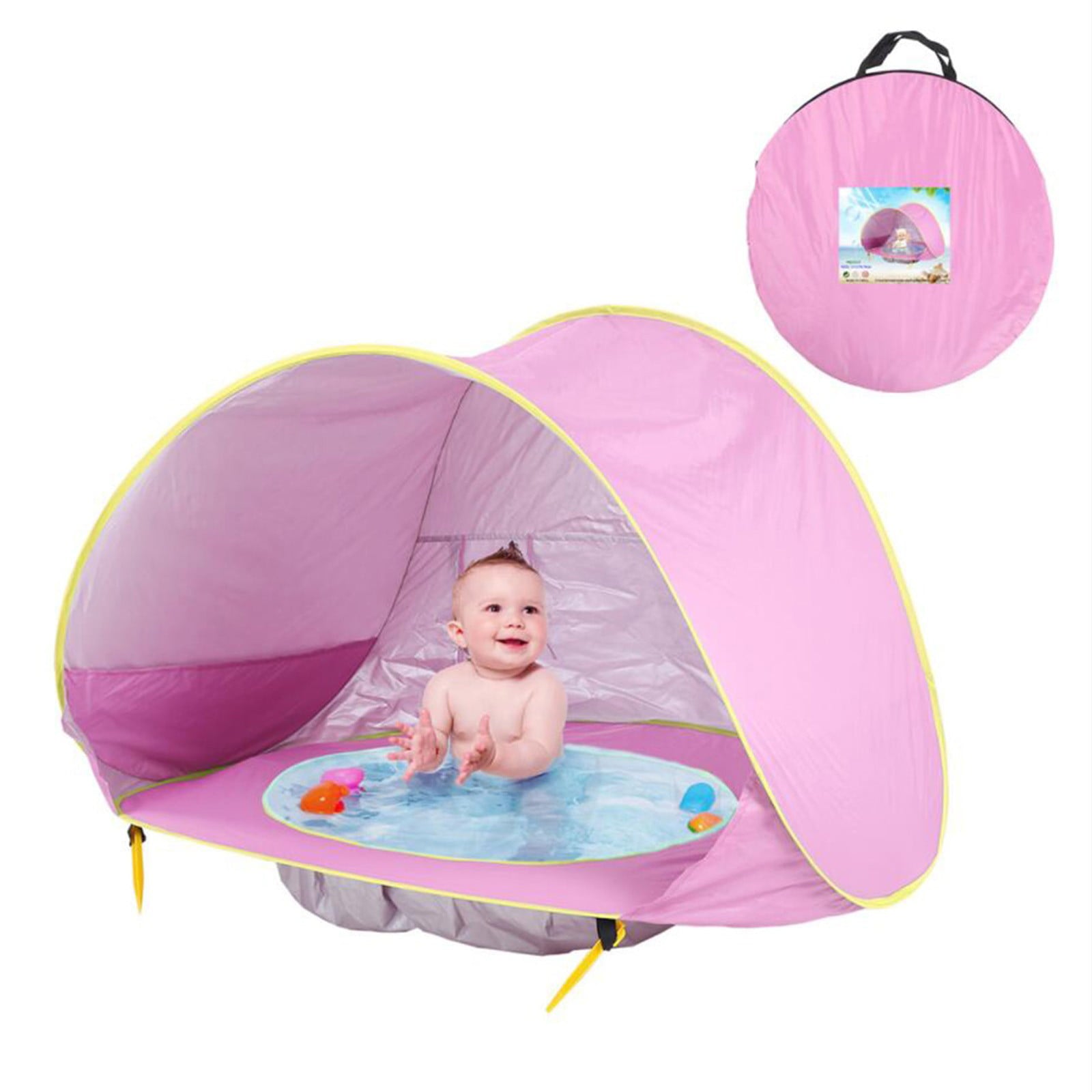 TOYFUNNY Baby Beach Tent with Pool 2021 Upgrade Easy Fold Up＆Pop Up Unique Ocean World