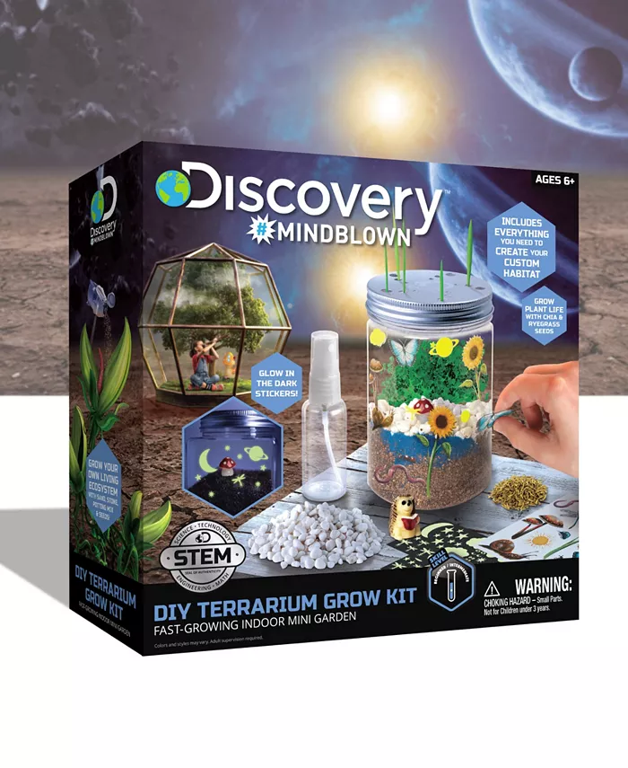 Discovery #MINDBLOWN Discovery Kids DIY Terrarium Grow Kit  Fast-Growing Indoor Mini Garden