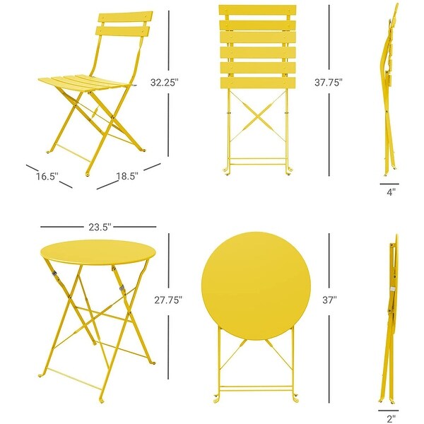 3PCS Steel Patio Bistro Set