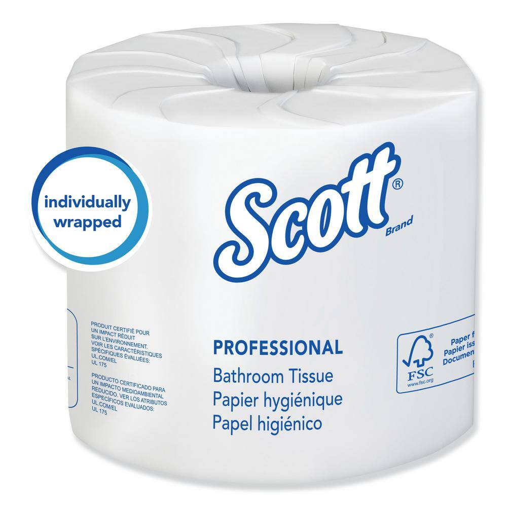 Scott Essential 100% Recycled Fiber SRB White Septic Safe 2-Ply Toilet Paper (506-Sheets Per Roll 80-RollsCarton) KCC13217