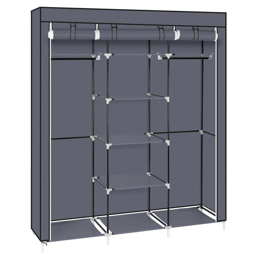 UBesGoo Wardrobe Fabric Closet Clothes Portable Storage Closet Organizer, Gray