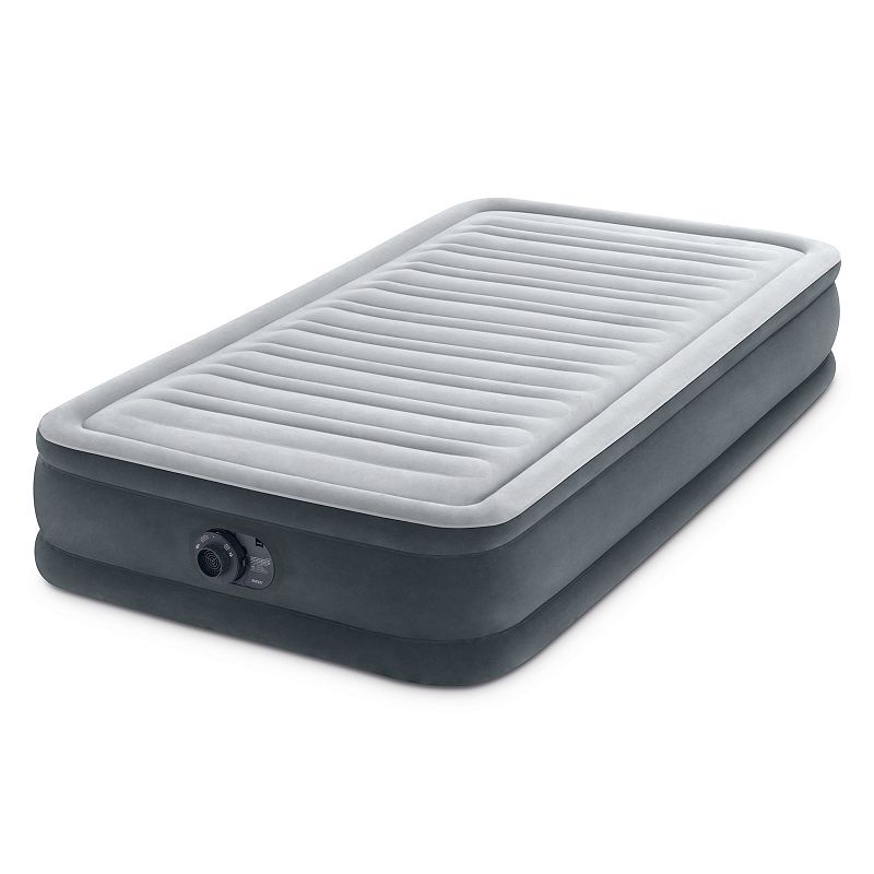 Intex Comfort Deluxe Dura-Beam Plush Airbed Mattress with Built-In Pump， Twin