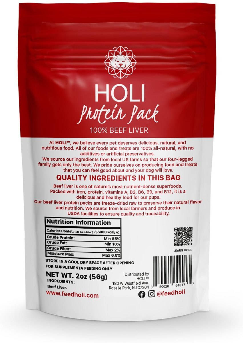 HOLI Beef Liver Protein Pack Grain-Free Freeze-Dried Dog Food Topper