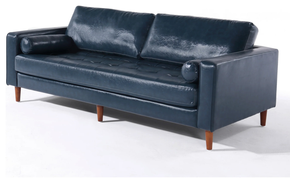 Cosmic Modern Contemporary Leather Armchair   Midcentury   Sofas   by Crafters and Weavers  Houzz