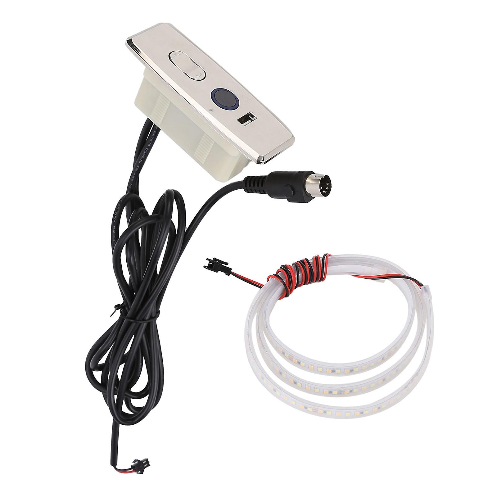 5 Pin Power Recliner Switch Brushed Dc 3 Button Straight Sofa Controller With 1m Light Strip