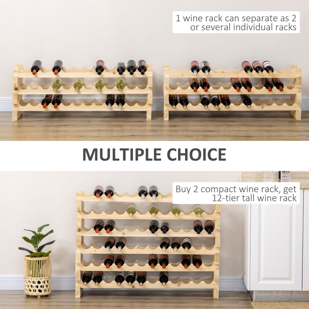 Freestanding Stackable Modular 72 Bottle Holder Wine Rack