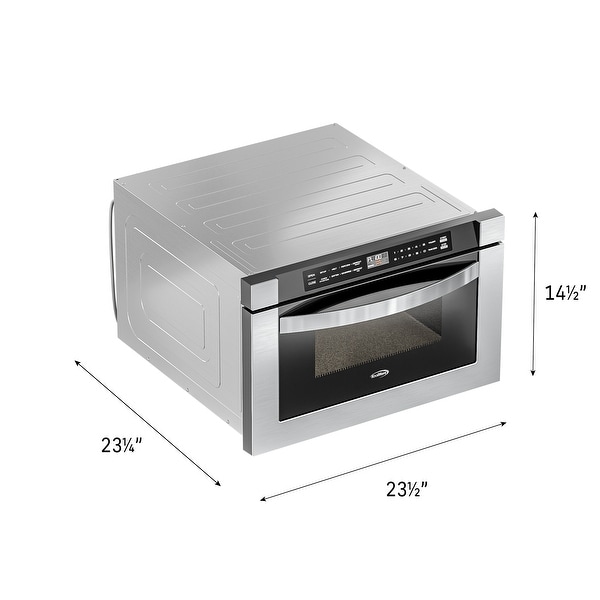 24 in. Stainless-Steel Microwave Drawer with Oven， Wall-Mounted with Flat Bottom，1.2 Cu. Ft.