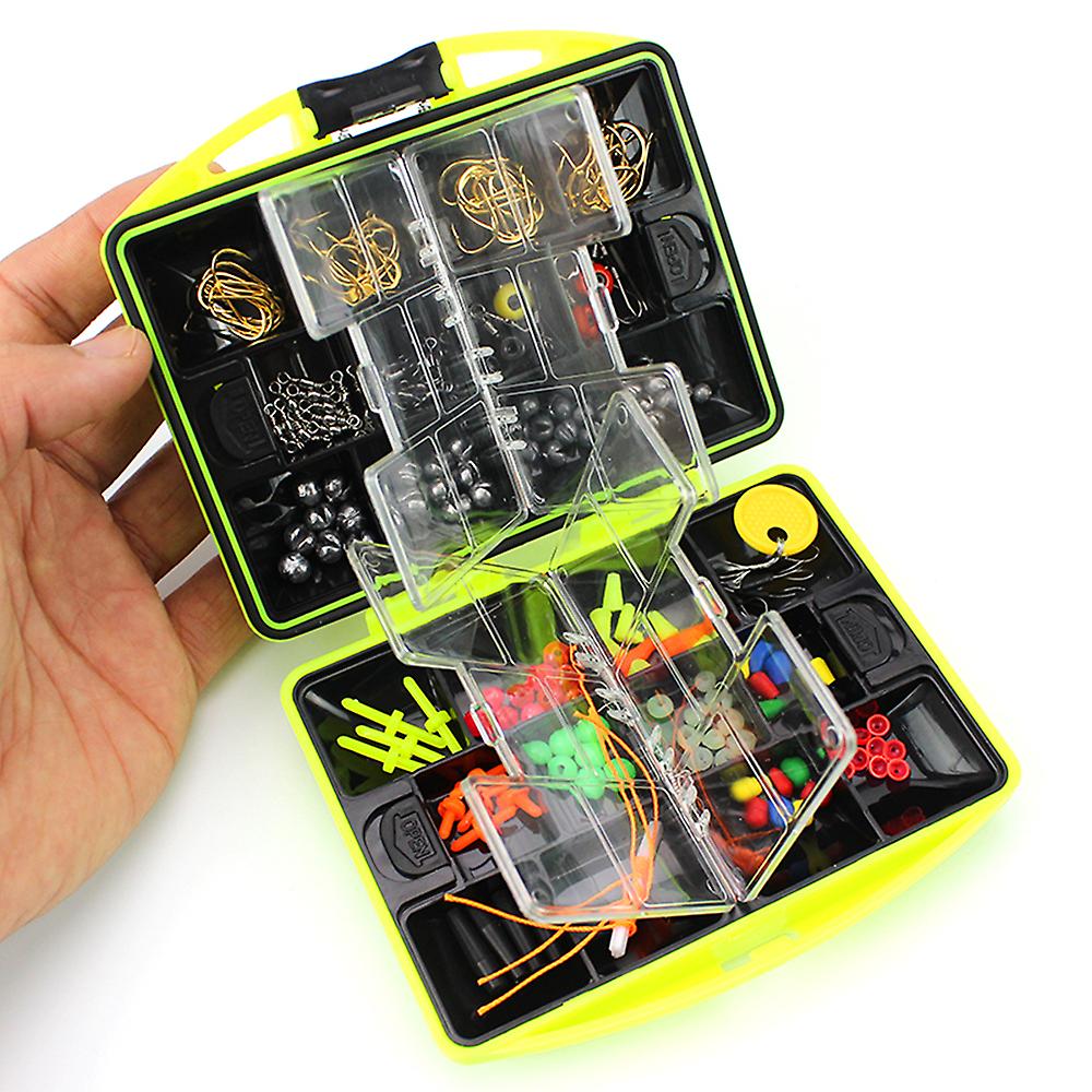 Fishing Accessories Kit Including Hook Sinker Weights Fishing Swivels Snaps Fishing Line Beads Fishing Set With Tackle Box