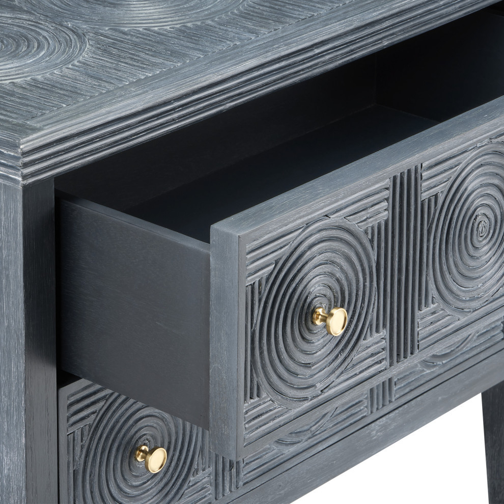 Santos Vintage Navy Chest   Farmhouse   Accent Chests And Cabinets   by Currey  ampCompany  Inc.  Houzz