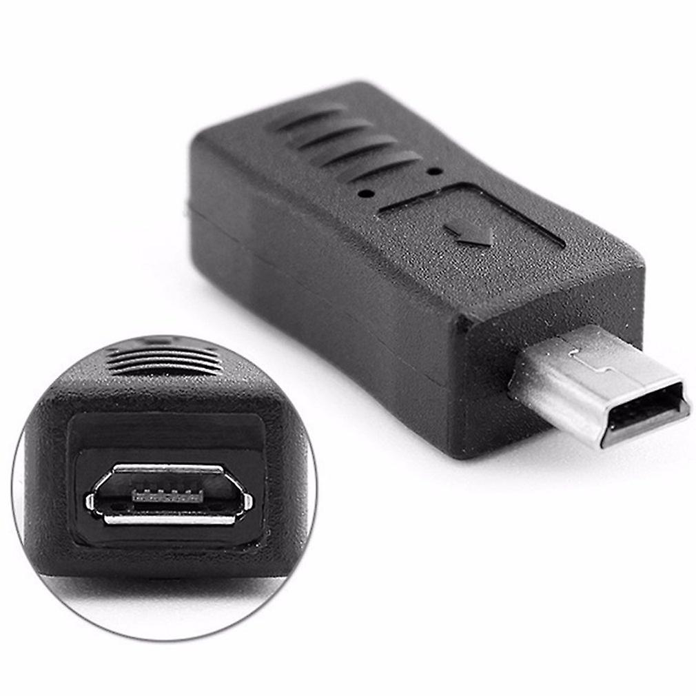 2pcs Black Micro Usb Female To Mini Usb Male Adapter Charger Converter Adaptor Drop Shipping