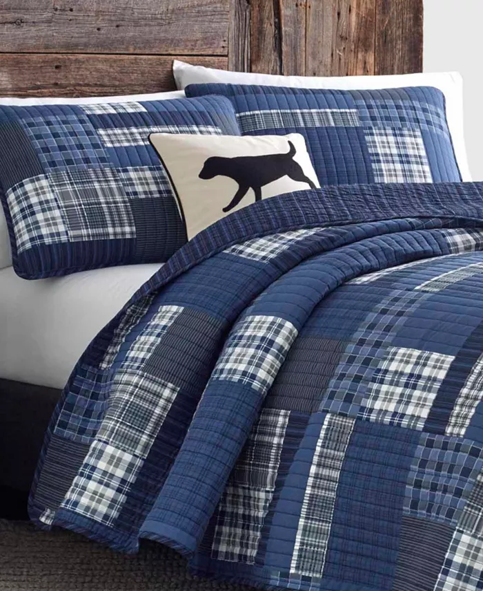 Eddie Bauer Eastmont Navy Reversible 2-Piece Twin Quilt Set