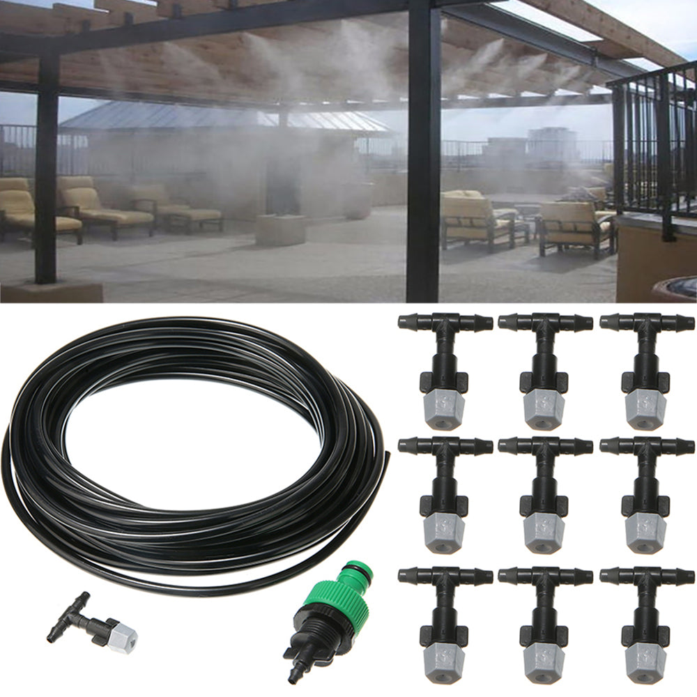 Everso 20M Garden Sprinkler Cooling System Water Misting Spray Hose Watering Hose Kit