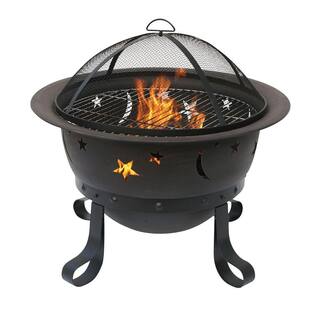 Endless Summer Bronze Cauldron Stars and Moons 30 in. D Wood Burning Fire Pit WAD1081SP