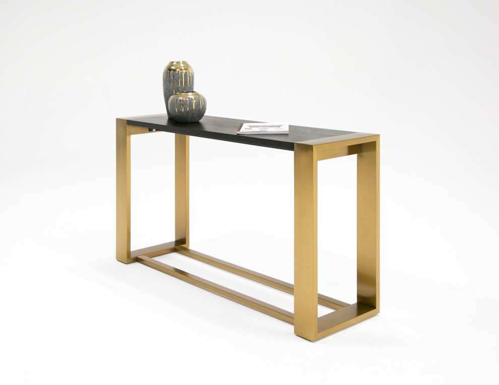 Modrest Fauna Modern Wenge and Brass Console Table   Contemporary   Console Tables   by Vig Furniture Inc.  Houzz