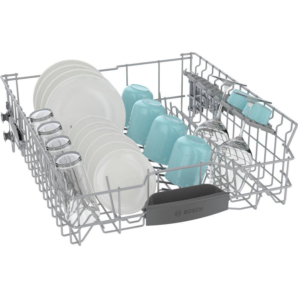 Bosch 300 Series 24 in. White Front Control Tall Tub Dishwasher with Stainless Steel Tub and 3rd Rack SHE53C82N