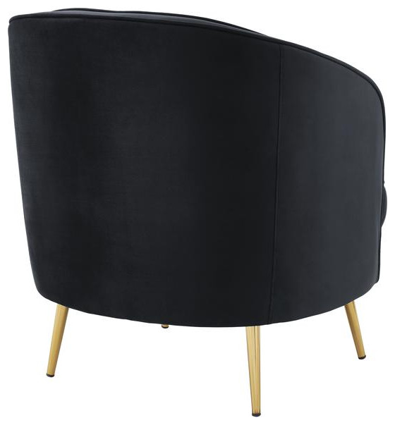 Wallace Modern Velvet Accent Chair In Black   Midcentury   Armchairs And Accent Chairs   by BisonOffice  Houzz