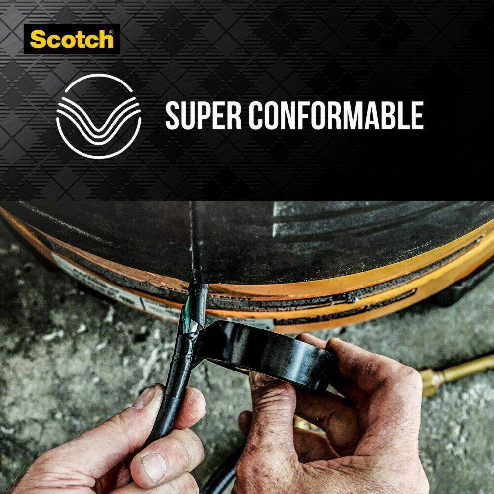 Scotch Super 33+ 34 in. x 66 ft. Vinyl Electrical Tape Black (3-Pack) 6132-BA-3PK-6