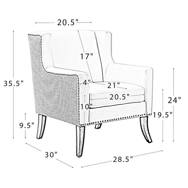 Hagens Wooden Upholstered Armchair with Square Arms by HULALA HOME