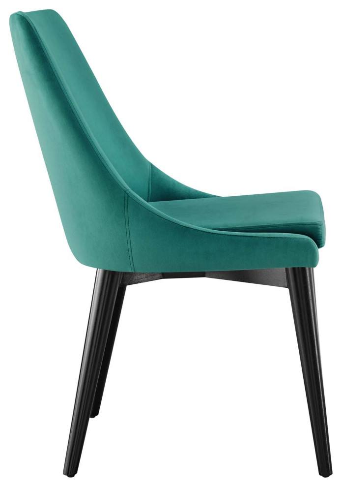 Viscount Performance Velvet Dining Chair  Teal   Midcentury   Dining Chairs   by Homesquare  Houzz