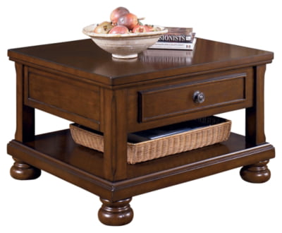 Signature Design by Ashley Porter Traditional Hand-Finished  Lift Top Coffee Table, Dark Brown