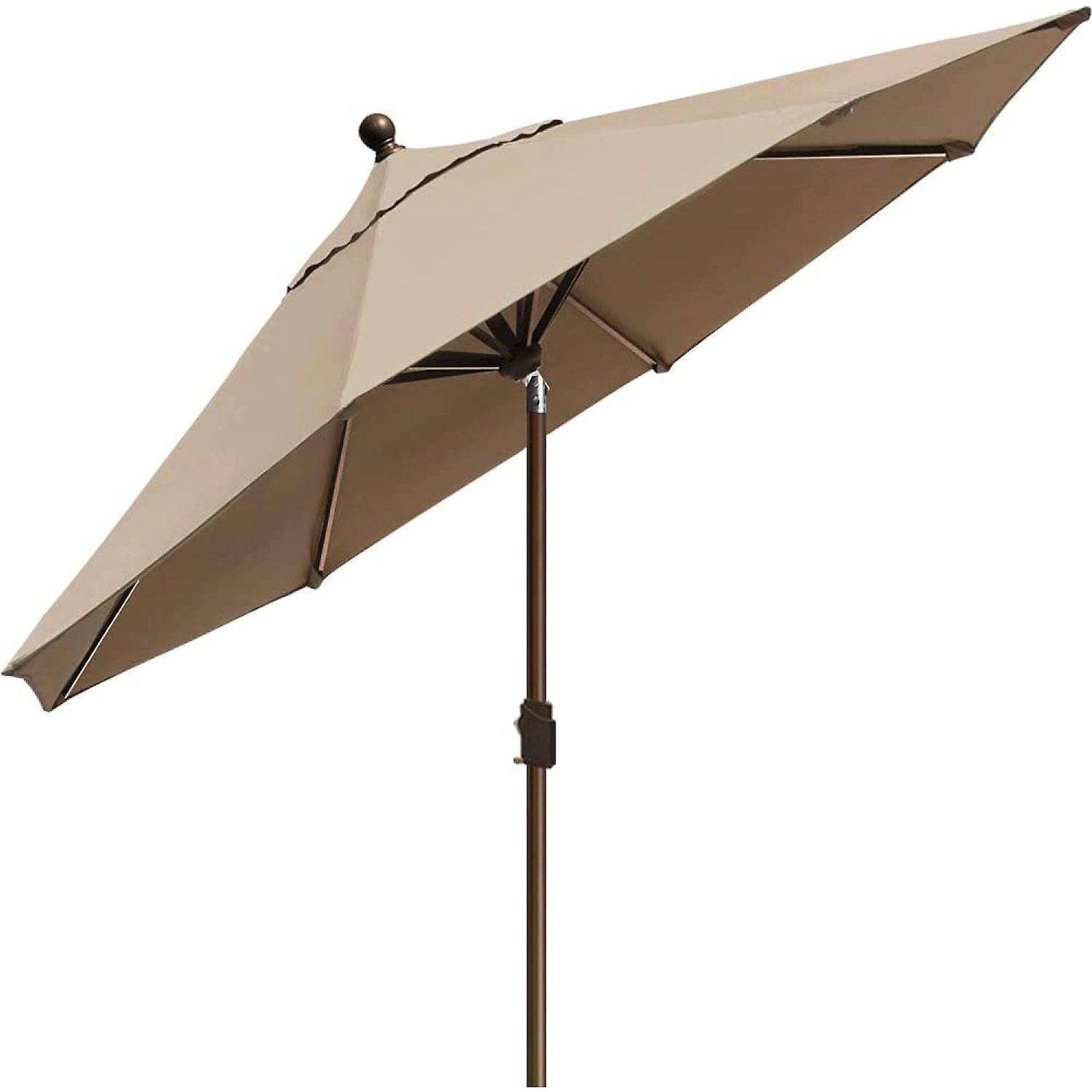 Usa 10-year-non-fading Sunumbrella 9ft Market Umbrella Patio Umbrella Outdoor Table Umbrella With Ventilation，heather Beige