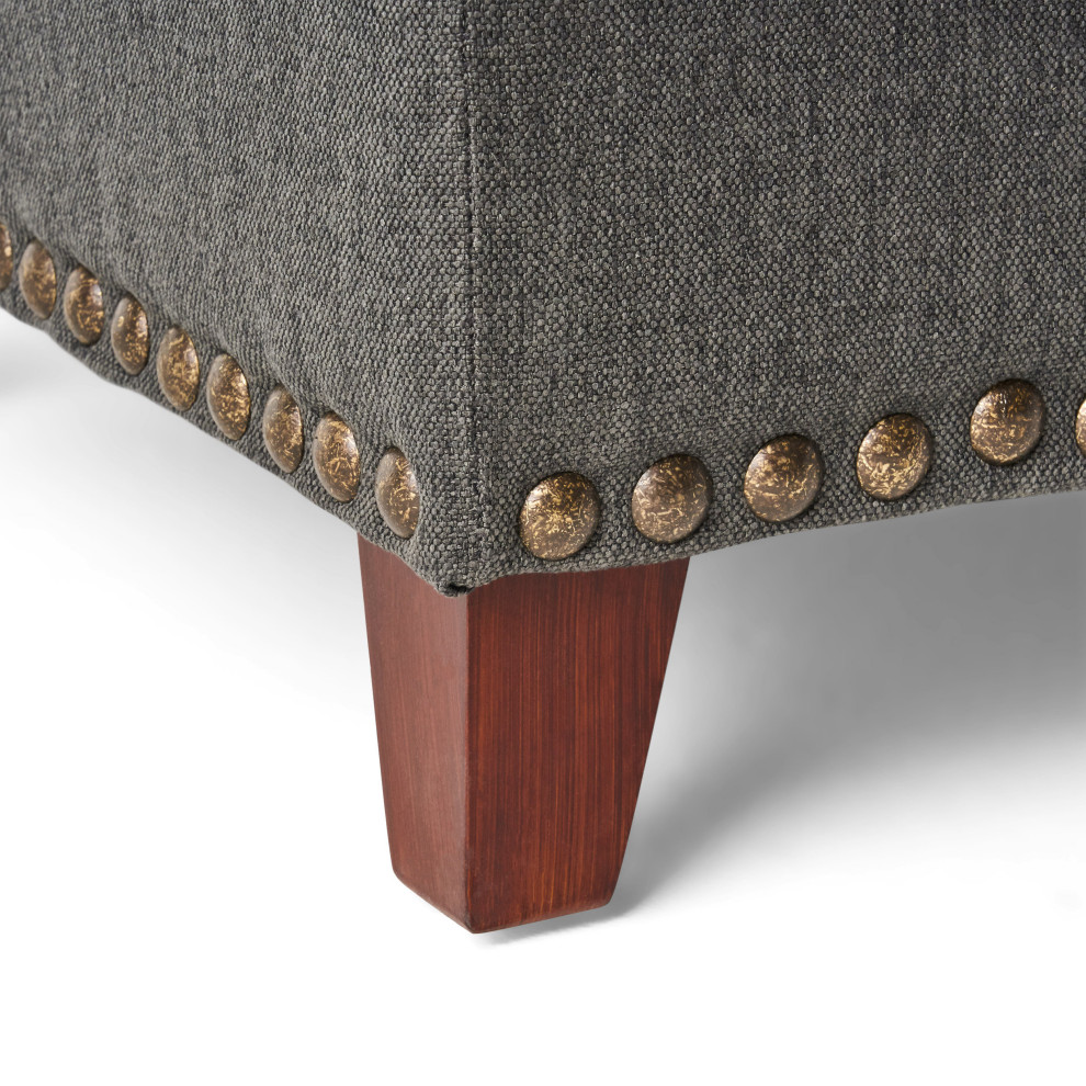 GDF Studio Gavin Contemporary Storage Ottoman with Nailhead Trim   Transitional   Footstools And Ottomans   by GDFStudio  Houzz