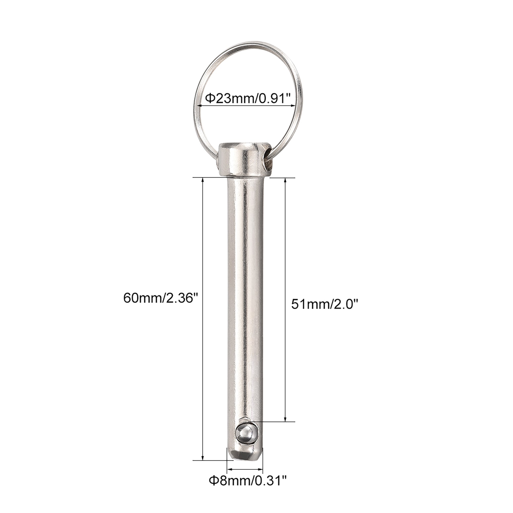 Quick Release Pin 8mmX60mm Marine Hardware for Boat Bimini Top Deck Hinge 2pcs