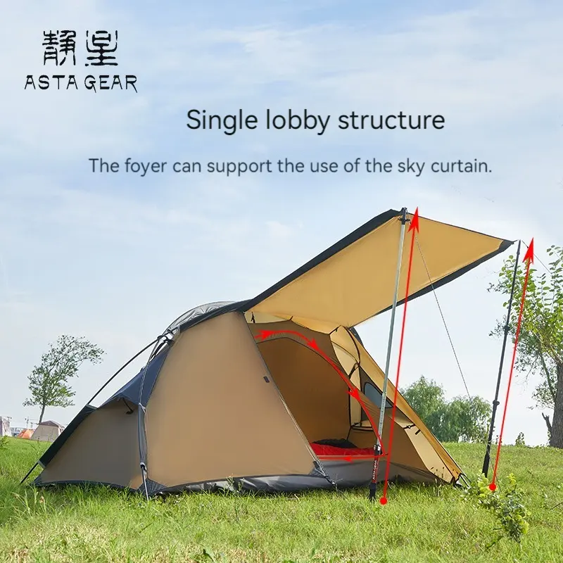 Jingxing Xuanyue 1 Single person Snowy Line Outdoor Camping Hiking Mountaineering Silicone Coated Weatherproof Tent four seasons