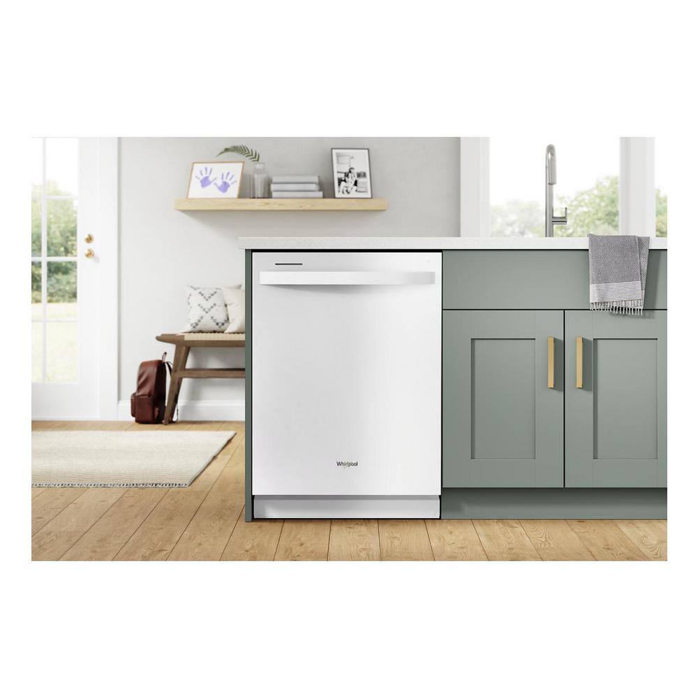 Whirlpool 24 in. in White Dishwasher with Stainless Steel Tub and Tall Top Rack WDT740SALW