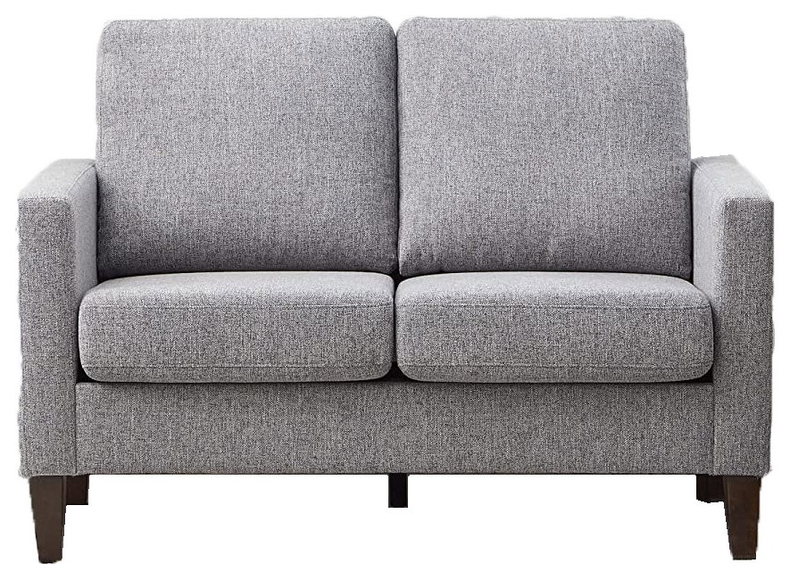 Modern Loveseat  Tapered Legs With Cushioned Seat and Track Arms   Traditional   Loveseats   by Declusia  Houzz