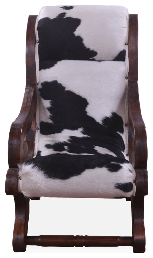 Reclaimed Wood Hair On Cowhide Handcrafted Chair C191 FC   Rustic   Armchairs And Accent Chairs   by Manhattan Rugs  Houzz