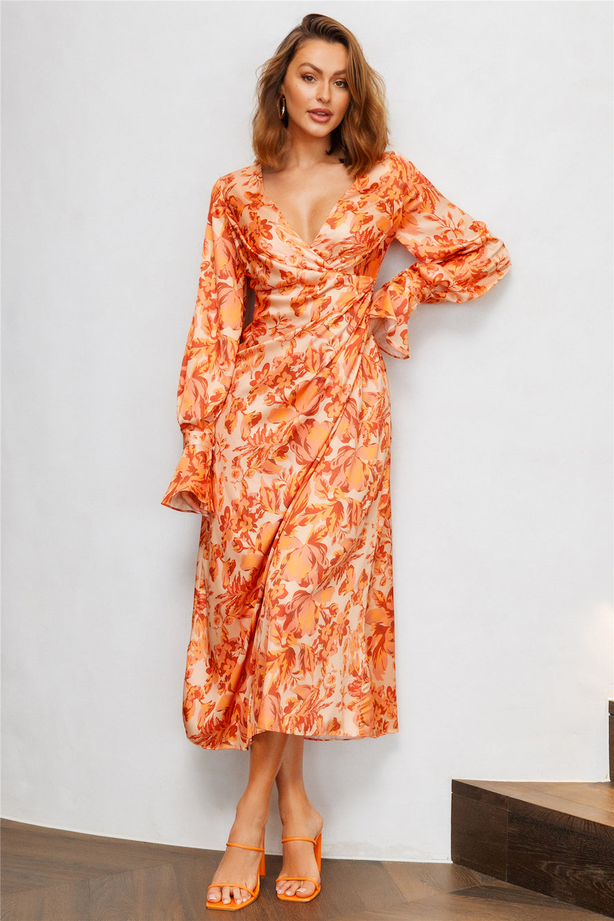 Hidden Card Maxi Dress Orange