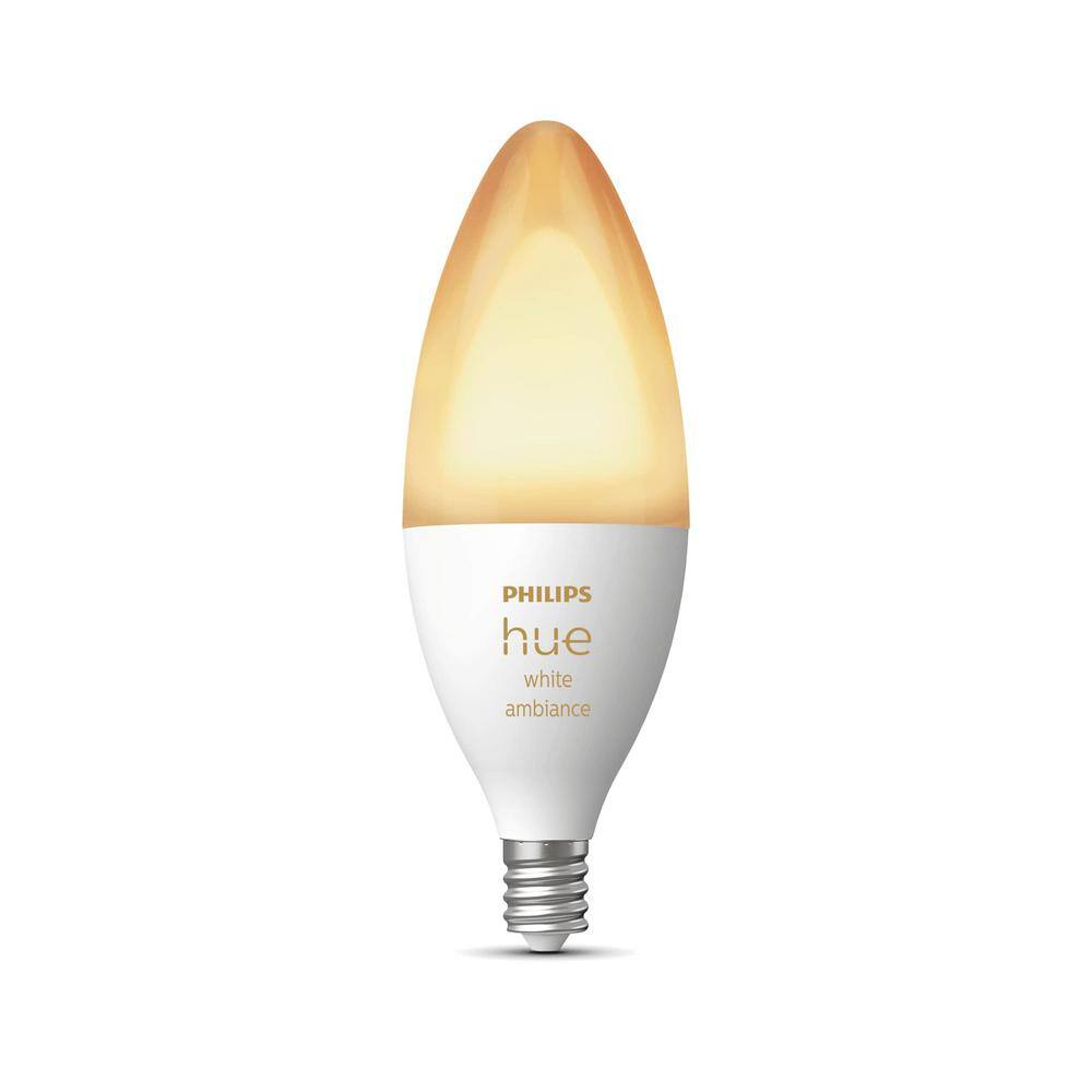 Philips Hue 40-Watt Equivalent E12 Smart LED Candelabra Tuneable White Light Bulb with Bluetooth (1-Pack) 573089