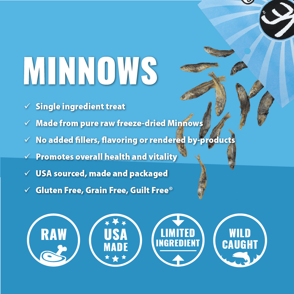 Vital Essentials Freeze Dried Grain Free Minnows Treats for Dogs