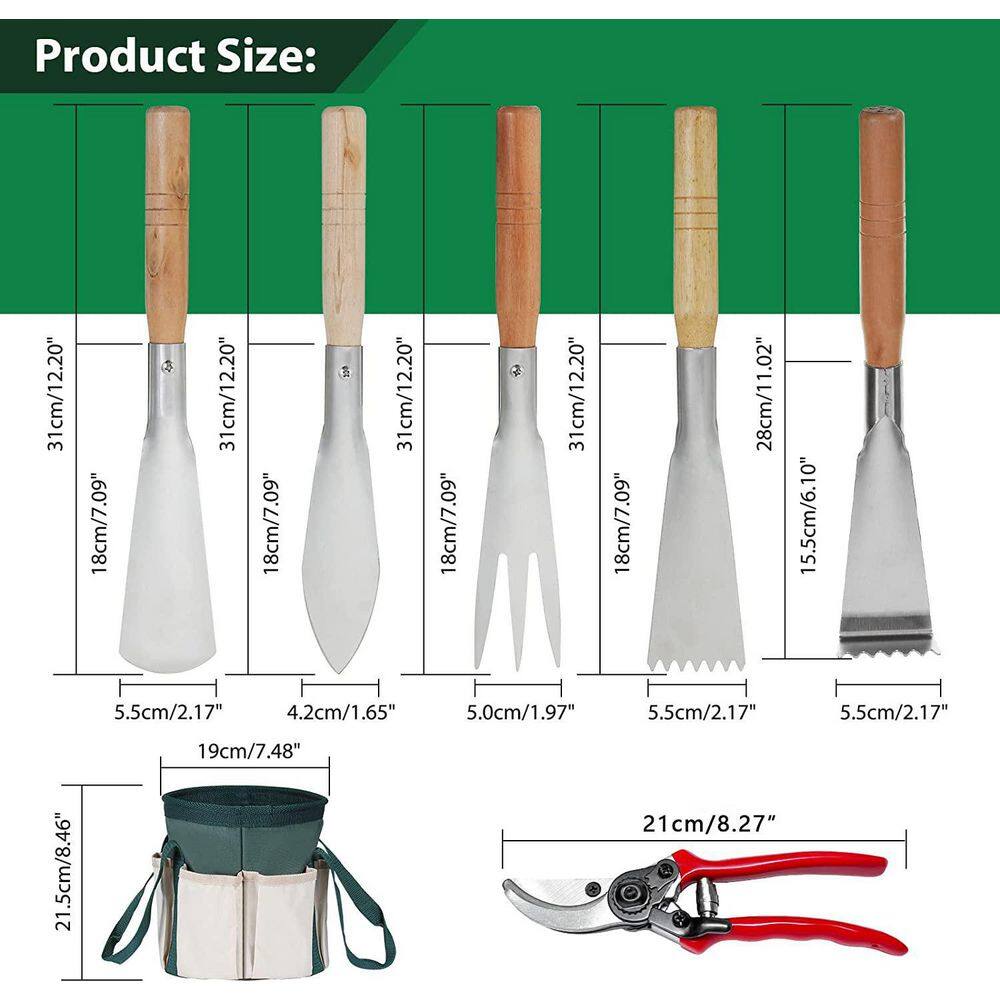 7-Piece Stainless Steel Heavy-Duty Garden Tool Set B0B66LNNHF