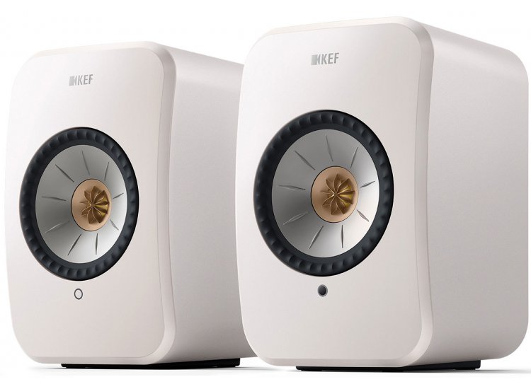 KEF LSX II Mineral White Wireless Bookshelf Speakers (Pair)