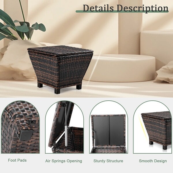 Outdoor 20 in. Wicker Storage Side Table