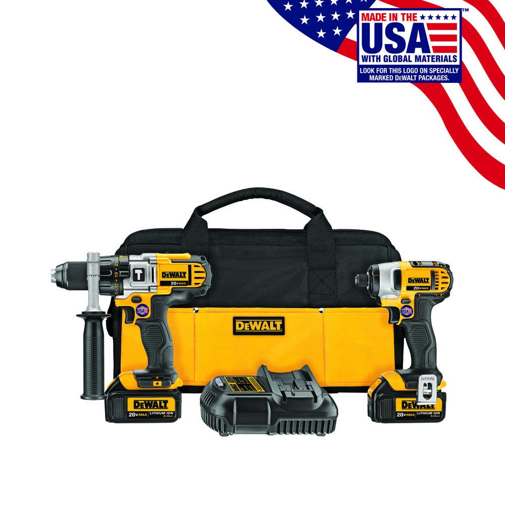 DEWALT DCK290L2 20V MAX Hammer Drill & Impact Driver Combo Kit DCK290L2 from DEWALT