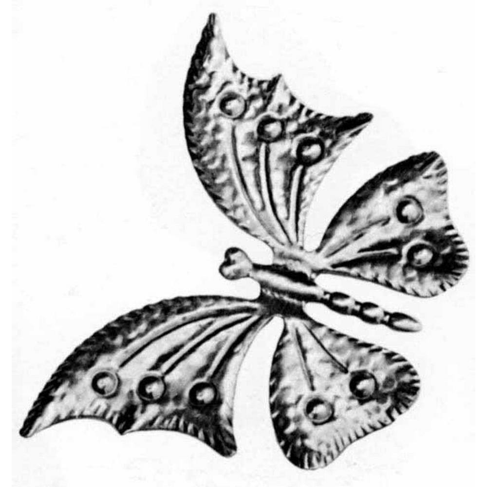 arteferro 4-1516 in. x 6-78 in. x 0.0197 in. Stamped Raw Iron Large Butterfly 13710