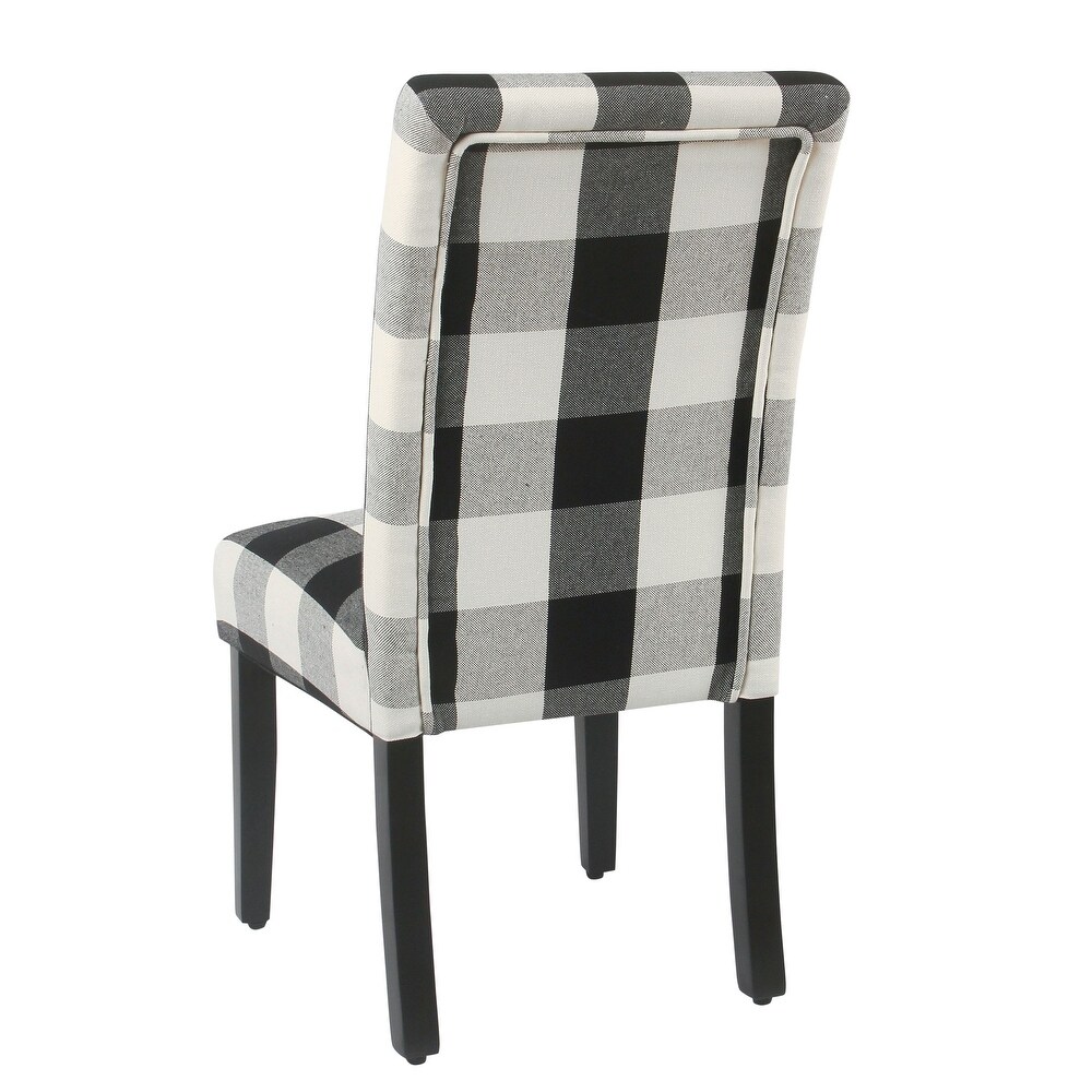 HomePop Black Plaid Parsons Dining Chair (Set of 2)