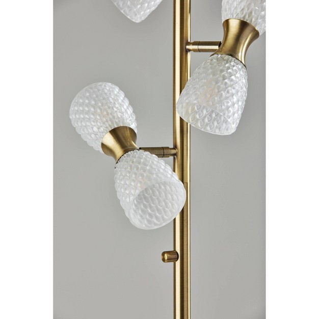 Nina Floor Lamp Antique Brass includes Led Light Bulb Adesso