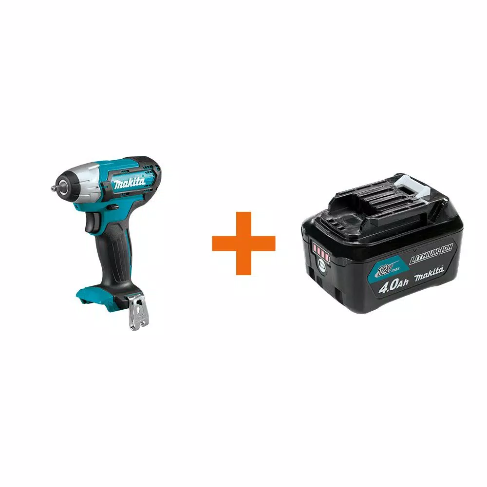 Makita 12-Volt MAX CXT Lithium-Ion Cordless 1/4 in. Sq. Drive Impact Wrench with Bonus 12-Volt MAX CXT Battery Pack 4.0Ah and#8211; XDC Depot