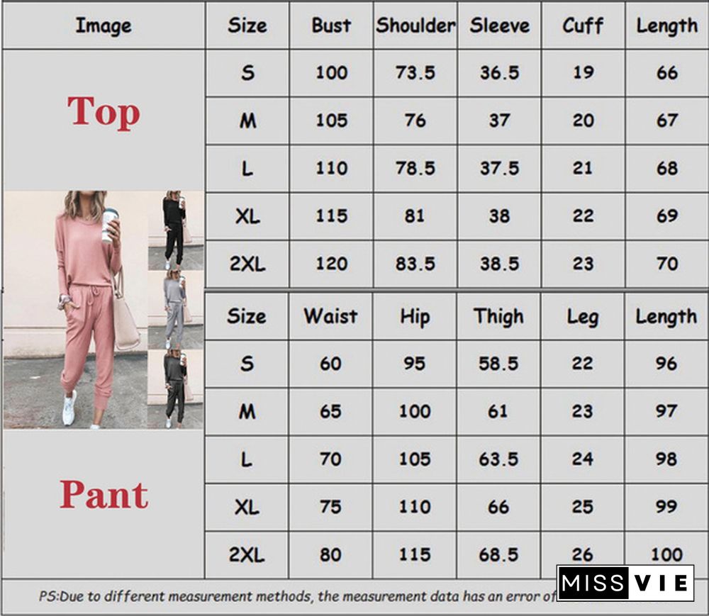 Spring Autumn New Women Fashion Long Sleeved Tracksuit High Quality Pure Color Jogging Sets Tops Pants(7-Colors)