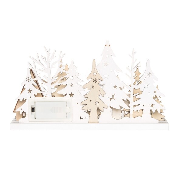 Transpac Wood 11.8 in. Multicolor Christmas Laser Cut Outdoor Scene