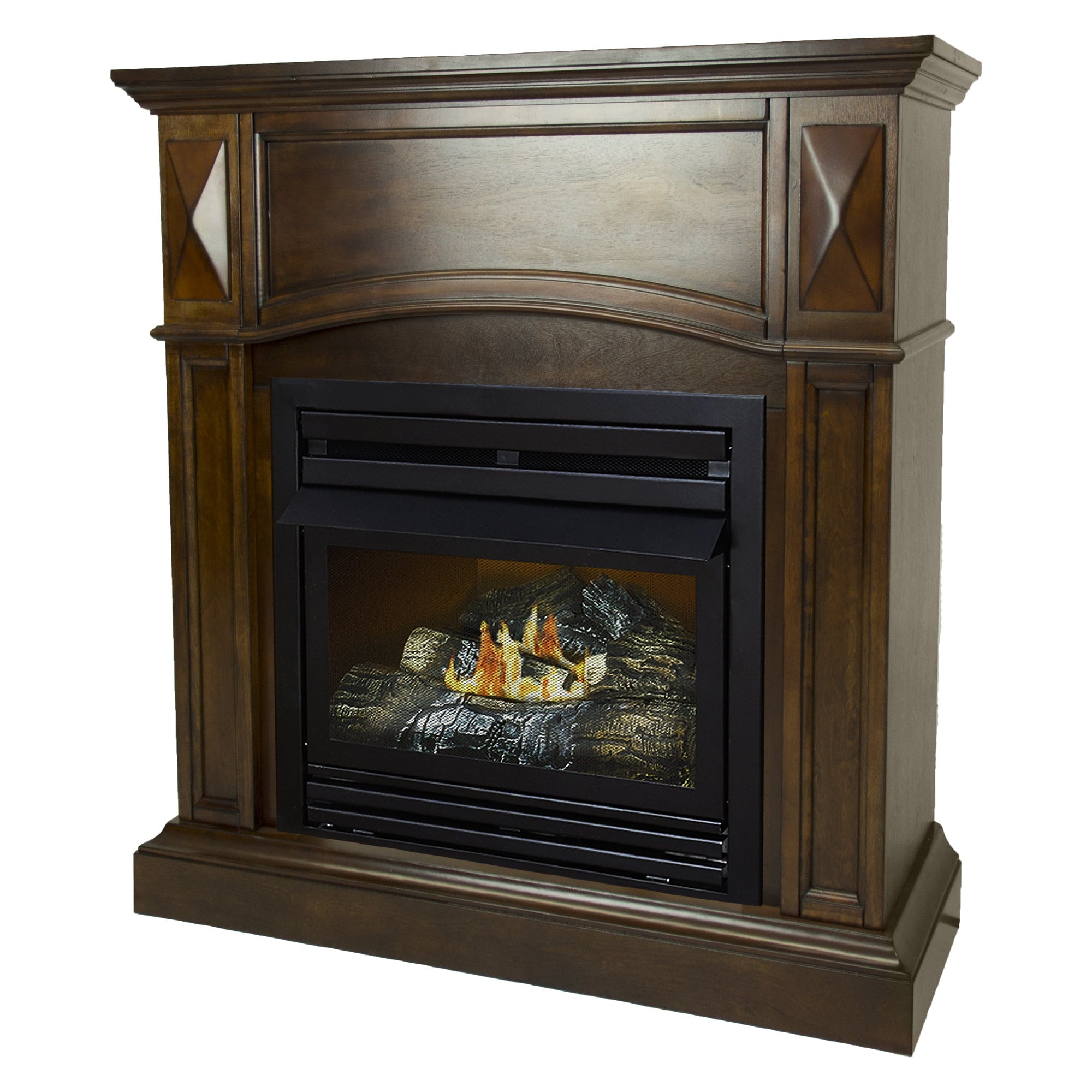 Pleasant Hearth 36 in. Propane (LP) Compact Freestanding Cherry Vent Free Fireplace 20,000 BTU