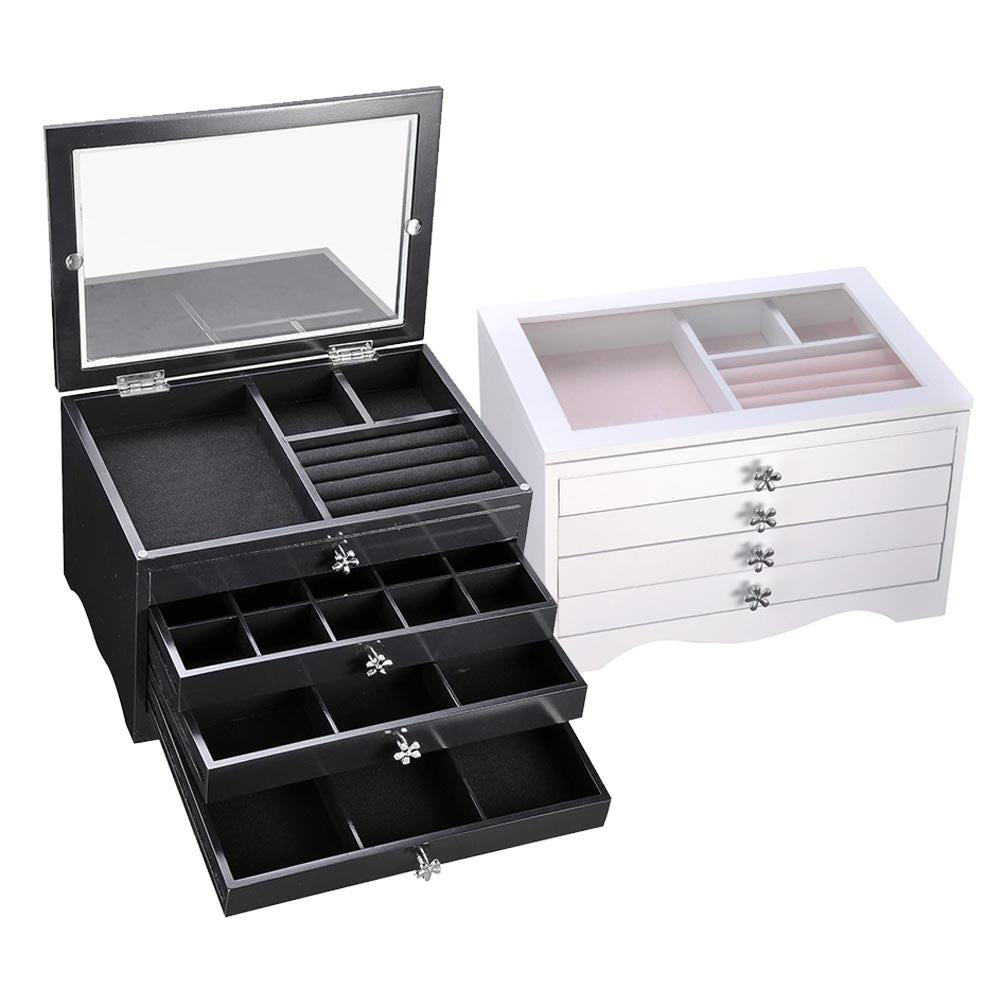 Yescom Jewelry Organizer Box with Clear Lid Ring Necklace Color Opt