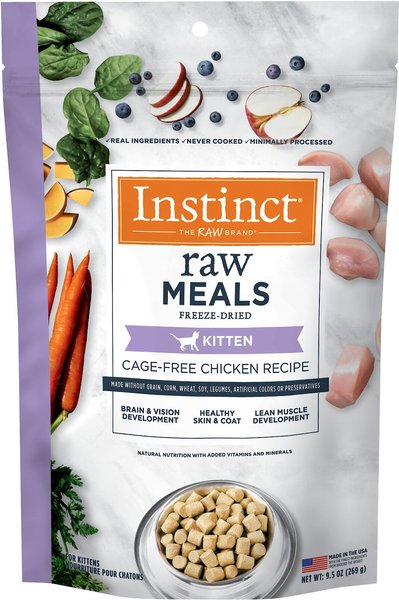 Instinct Raw Meals Cage-Free Chicken Recipe Grain-Free Freeze-Dried Kitten Food， 9.5-oz bag