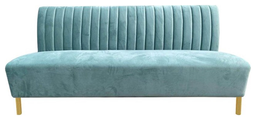 Divani Casa Mosko Modern Fabric  ampStainless Steel Sofa in Light Green/Gold   Contemporary   Sofas   by Homesquare  Houzz