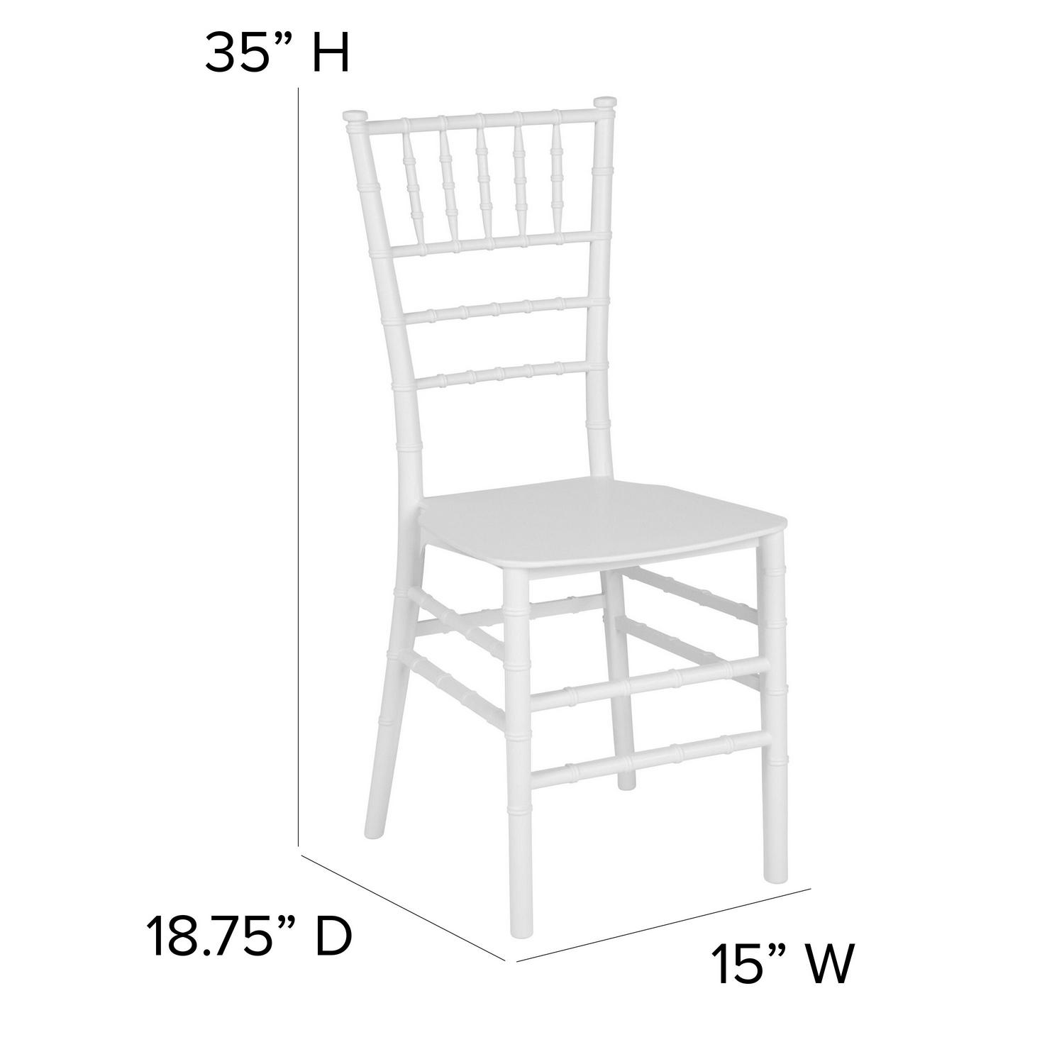 Flash Furniture 2 Pack HERCULES Series White Resin Stacking Chiavari Chair